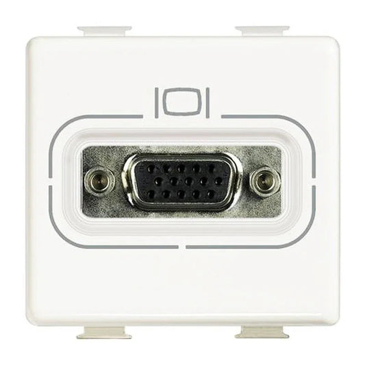 Presa Connettore Bticino Matix HD15 VGA Bianco AM4282 - 2 Moduli, Design Elegante e Funzionalità Superiori