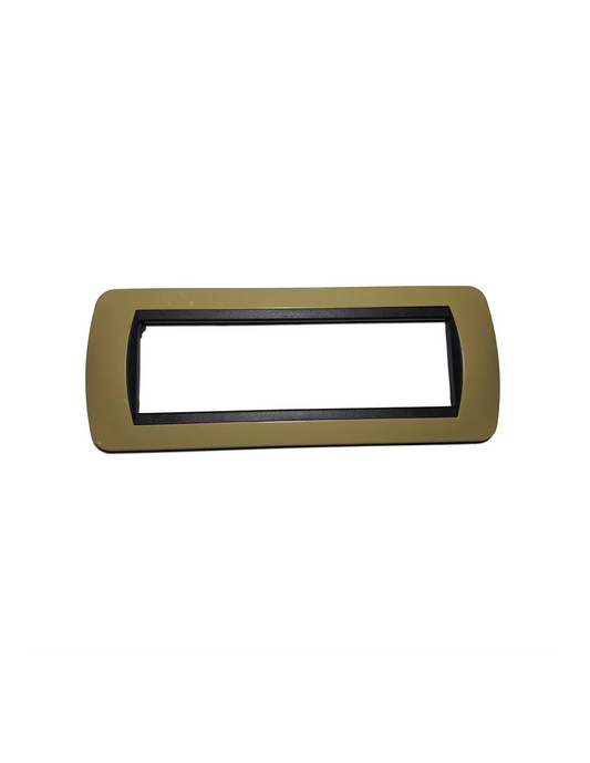 Placca 7 Posti Giallo Scooter BTicino - L4807GT, Design Moderno e Resistente in Metallo