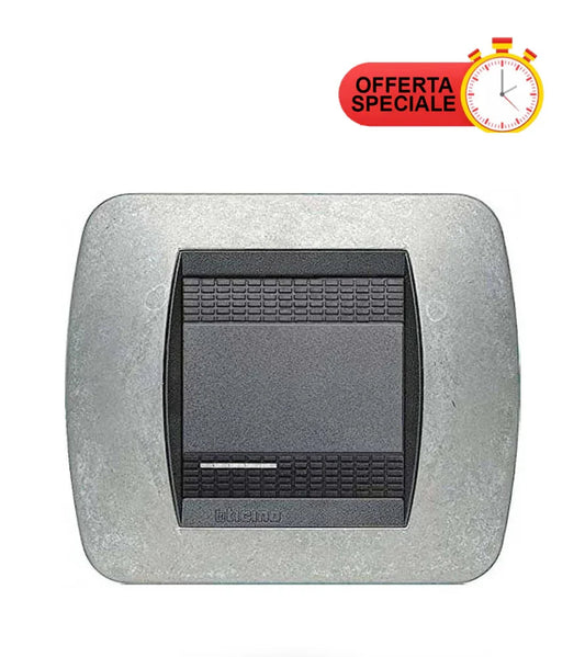 Placca BTicino Living 2 Moduli NATIVE X in Metallo - Design Elegante e Funzionale, Dimensioni 80x93mm, SKU [inserire codice SKU]