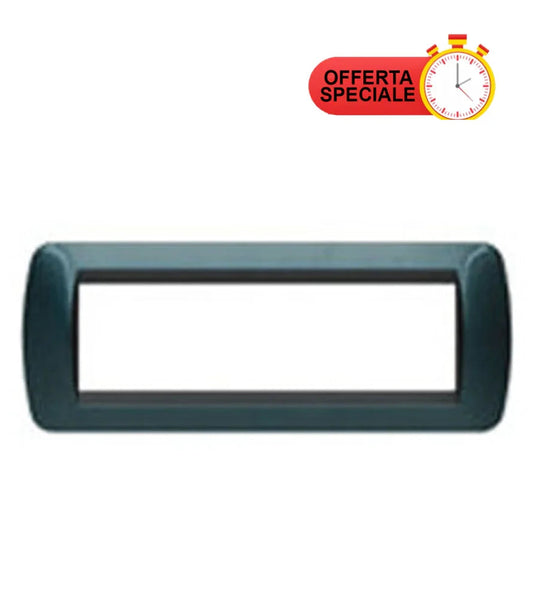 Placca 7 Posti Blu Living International BTicino L4807BT - Design Moderno e Facile Installazione