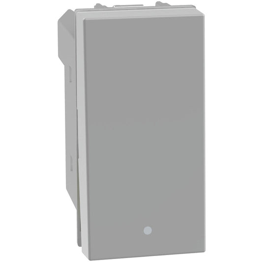 Pulsante Bticino MatixGO grigio 10A 250Vac, modulo illuminabile 1P NO-NC.