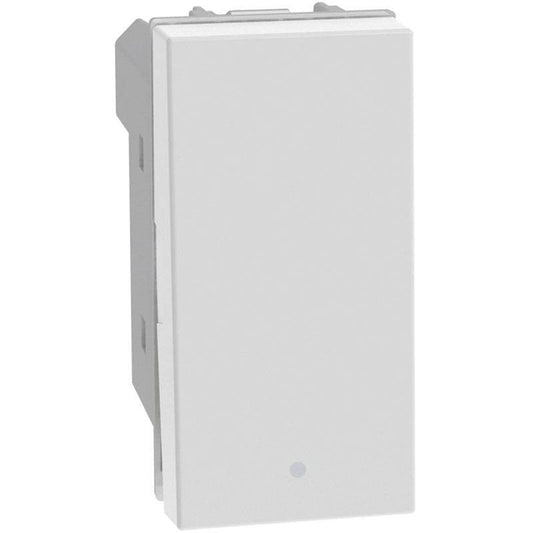 Invertitore basculante BTicino MatixGO bianco 1 modulo 10AX, ideale per illuminazione con LED, 250Vac.