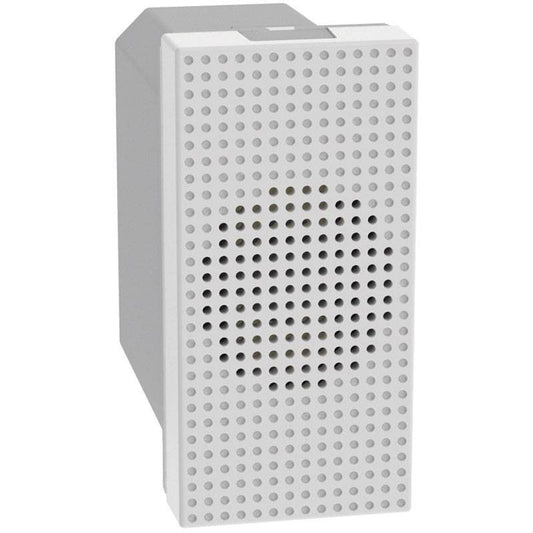 Bticino MatixGO white brass doorbell with 80dB sound, 12V, single module design, efficient and modern look.