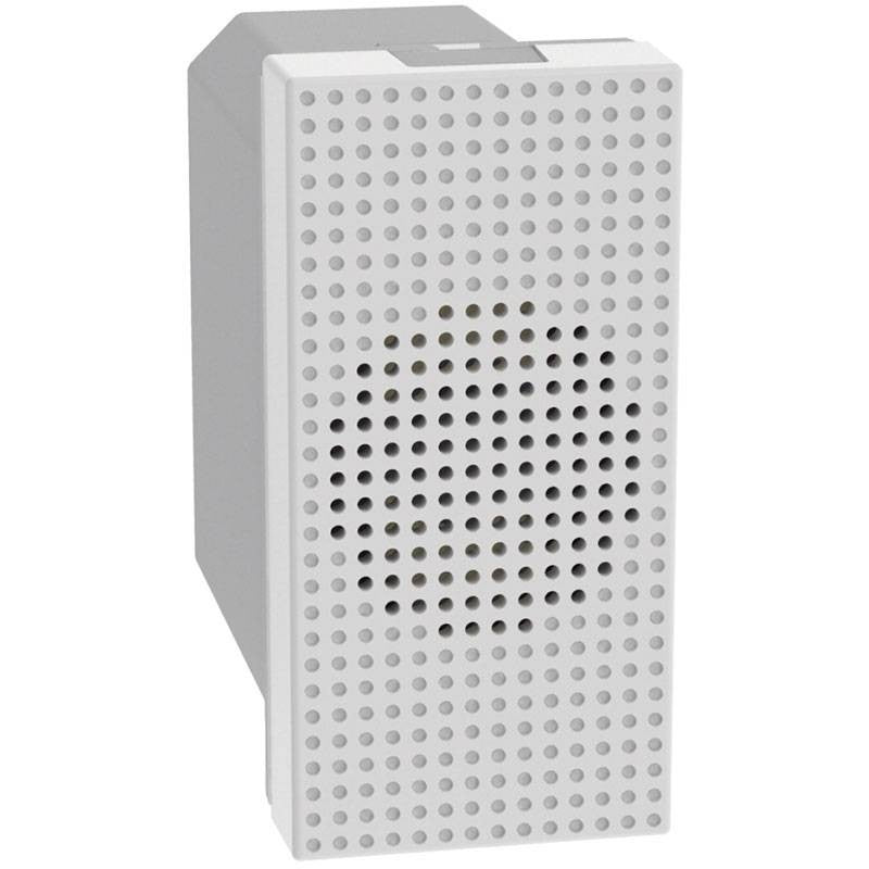 Suoneria in bronzo BTicino MatixGO bianca, 230V, 1 modulo, 80dB, design moderno per interni.