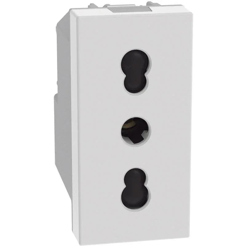 Presa Di Corrente Bipasso 16A BTicino MatixGO 2P+T JW4180 Bianco - Sicura e Moderna, 250Vac