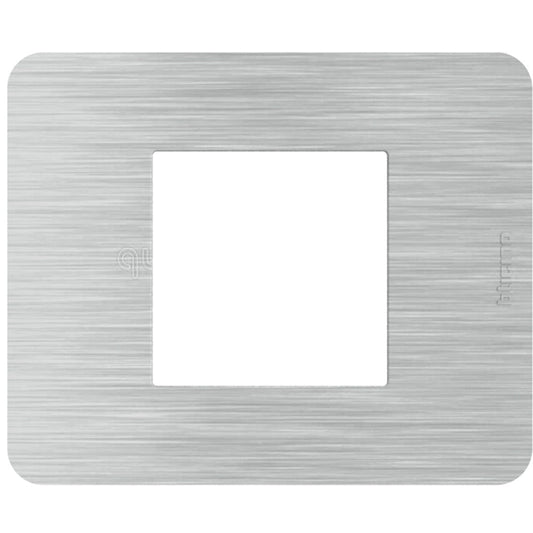 Placca Bticino MatixGO 2 moduli in alluminio, design elegante, dimensioni 84.2 x 102.2 mm, standard BTicino.