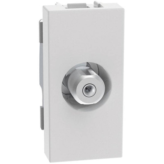 Presa Sat coassiale tipo F Bticino MatixGO 1 modulo bianca JW4202F, impedenza 75 ohm, aggancio a vite.