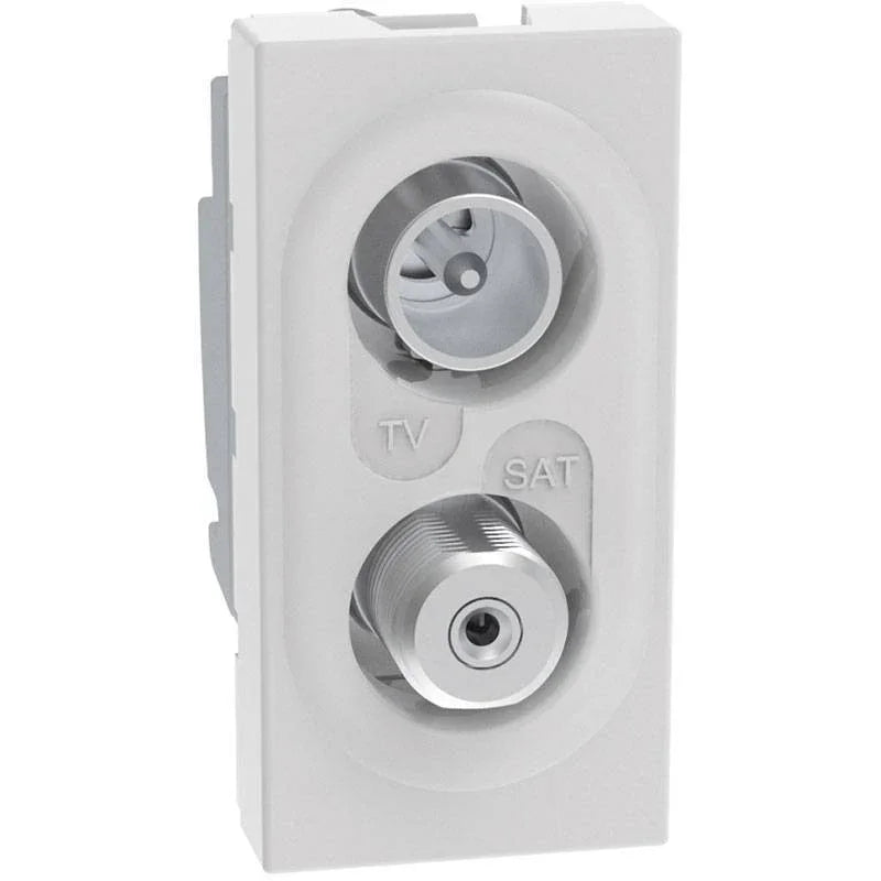 Presa TV-SAT Bticino MatixGO 1 Modulo Bianco JW4214D - Attenuazione -14dB, Connettore Maschio, Diametro 9,5mm