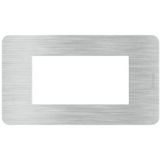 Placca Bticino MatixGO JA4804EA in alluminio, 4 moduli, design elegante e funzionale, misura 84.2 x 147.2 mm.