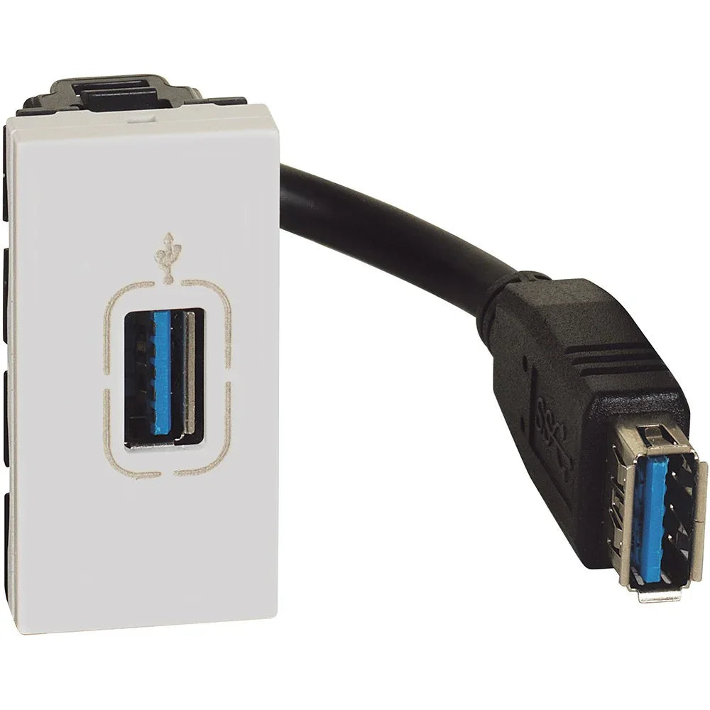 Connettore USB Tipo A Preconnesso BTicino MatixGO JW4285P - Facile Installazione, Compatibile Universale