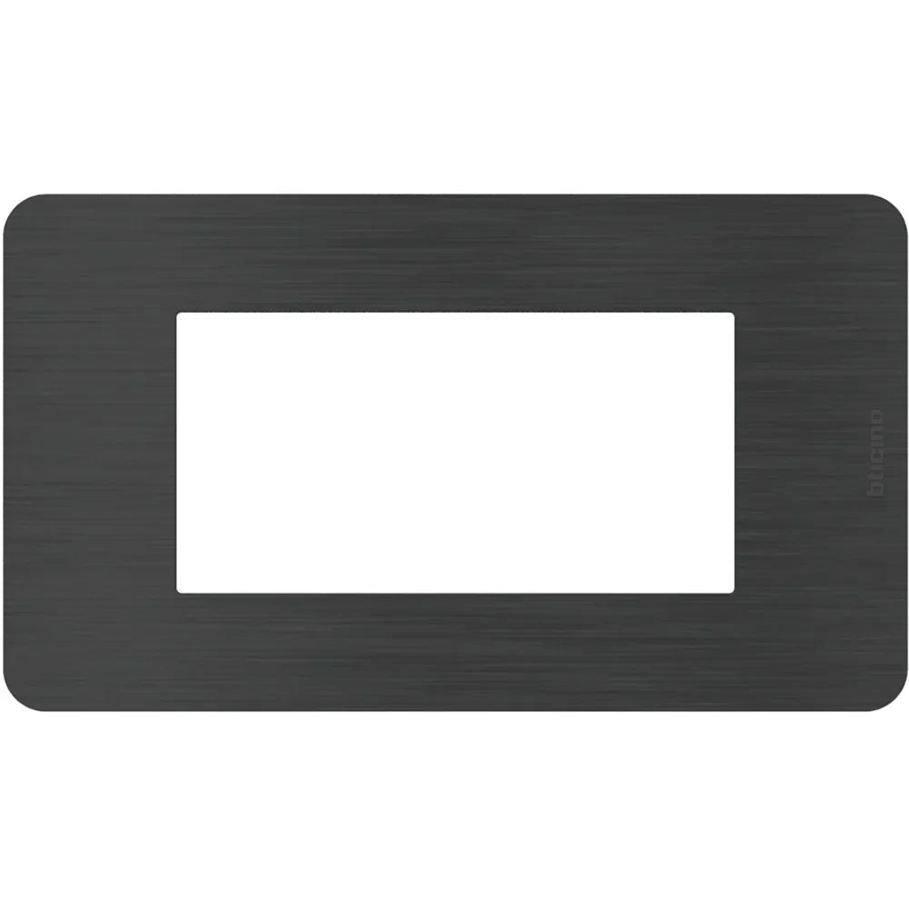 Placca BTicino MatixGO 4 Moduli Nickel Nero JA4804EN - Design Elegante e Resistente