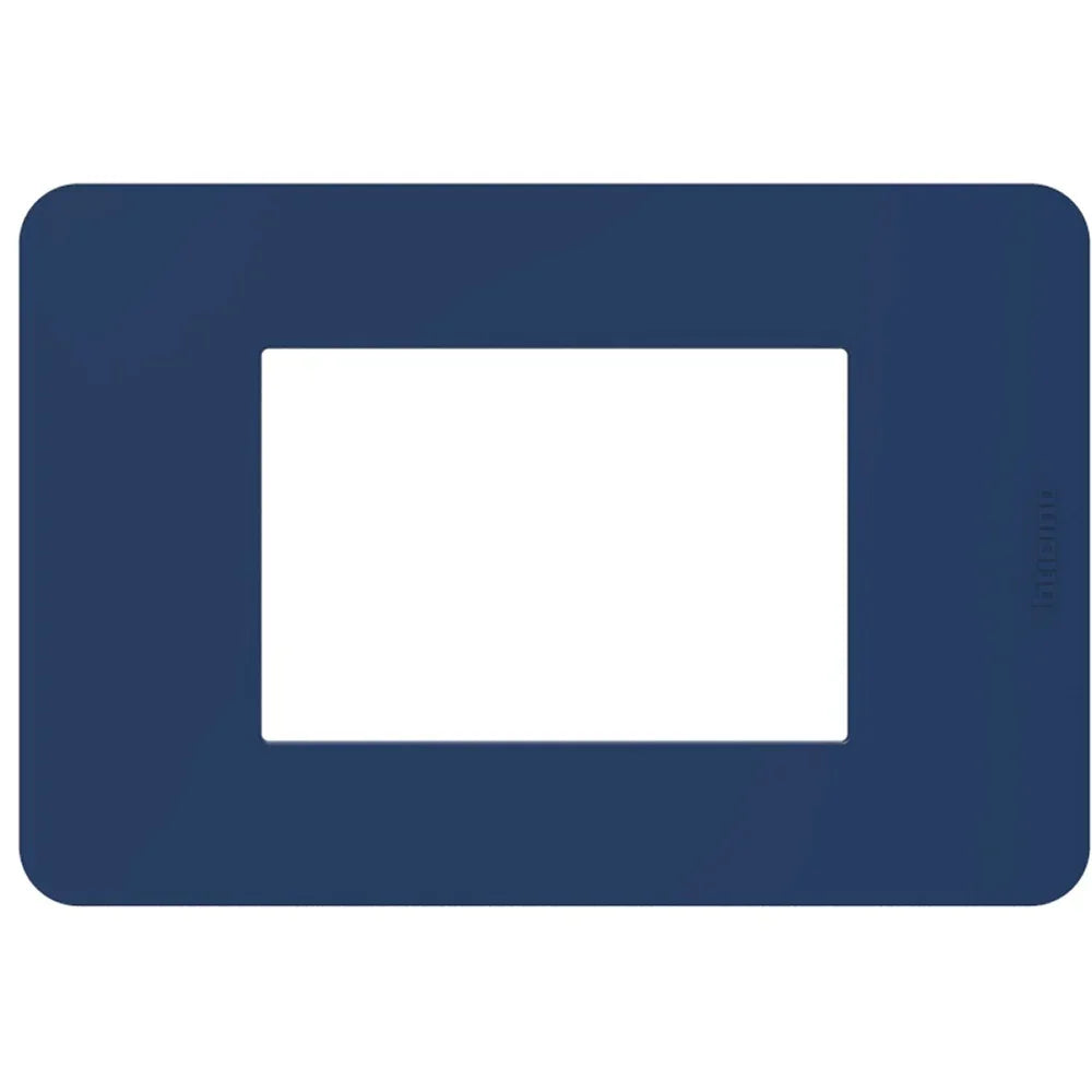 Placca BTicino MatixGO Tones 3 Moduli Blu JA4803TB - Design Elegante e Resistente in Tecnopolimero