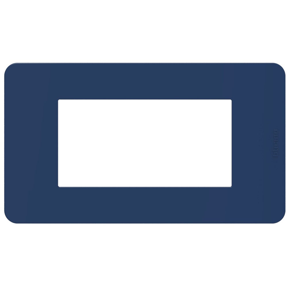 BTicino MatixGO blue 4-module frame, made of technopolymer, dimensions 84.2 x 147.2 mm