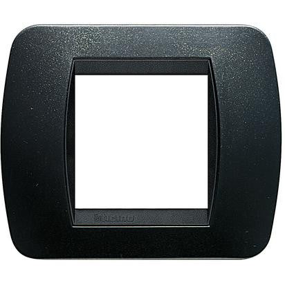 Bticino Living International placca 2 moduli acciaio scuro L4802PA