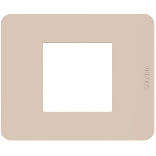 Bticino MatixGO beige switch plate for 3 modules, made of technopolymer, model JA4803TR.