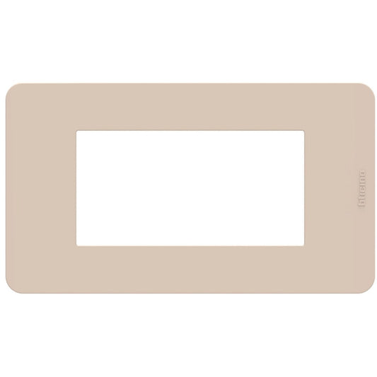 Placca Bticino MatixGO Ritual JA4804TR in beige, 4 modules, tecnopolimero, 84.2x147.2 mm.