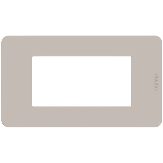 Placca Bticino MatixGO Tones 4 moduli sand JA4804TS in tecnopolimero, design elegante e funzionale.