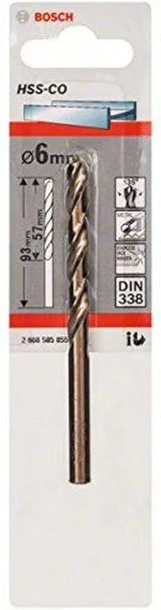 Punta Per Trapano HSS-CO STD 6Mm 57Mm 93Mm - Bosch 2608585855, Acciaio Super Rapido, Alta Precisione