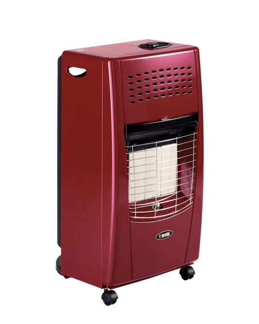 Stufa A Gas Bartolini Bella I, Modello Infrarossi 3 Mattoni, Rosso Vino, Potenza 1400-4200W, Area Riscaldabile 120 m²