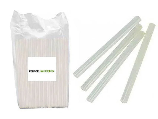 Colla Termofusibile Trasparente 1kg per Pistola - 12 Stick da 200mm - Asciugatura Rapida, Ideale per Multi-Materiali