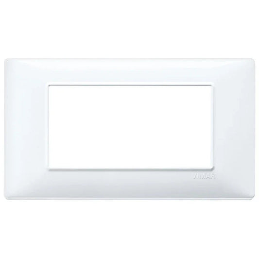 Vimar Plana Placca 4 Moduli Bianco RAL 9016 - Materiale Termoplastico - SKU 14654.01