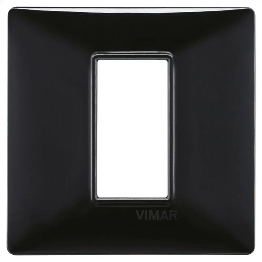 Placca Vimar Plana 1 Modulo Colore Nero SKU 14641.05 - Design Elegante e Brillante in Plastica Resistente
