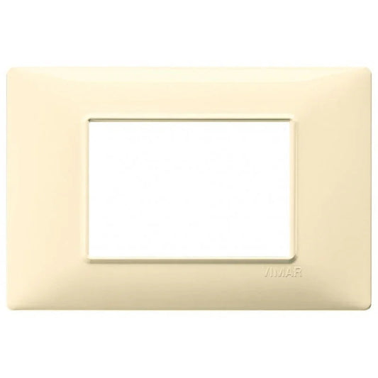 Placca Vimar Plana 3 Moduli Crema 14653.04 - Design Elegante e Resistente in Tecnopolimero