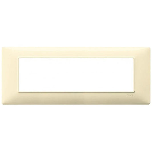 Placca Vimar Plana 7 Moduli Crema SKU 14657.04 - Design Elegante e Funzionale, Resistente e Facile da Installare
