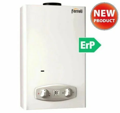 Ferroli Rock Eco Scaldabagno Gas GPL 14 Litri - Eco Sostenibile, Installazione Facile, SKU: FERO_RCK_ECO_14L