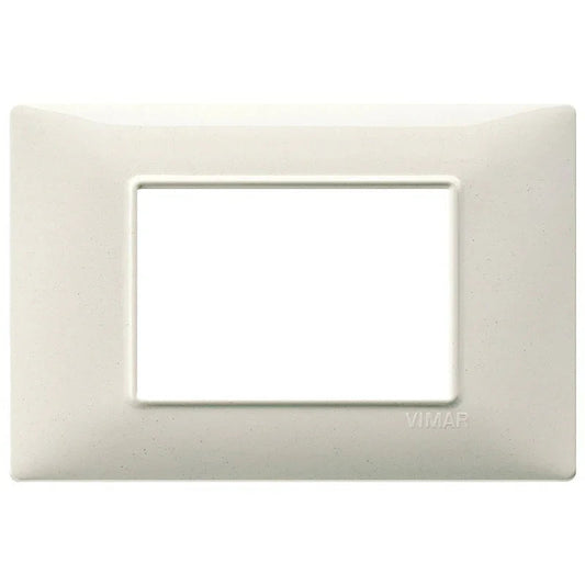 Vimar Plana Placca 3 Moduli 14653.06 Bianco Granito, Tecnopolimero Resistente, Design Moderno