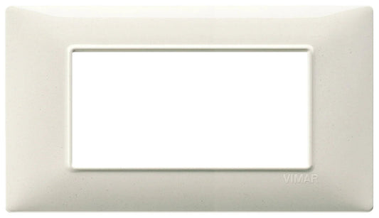 Placca Vimar Plana 4 Moduli Bianco Granito 14654.06 - Tecnopolimero Elegante e Resistente