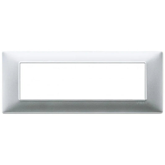 Vimar Plana Placca 7 Moduli Argento Opaco SKU 14657.20 - Design Elegante e Durevole in Tecnopolimero