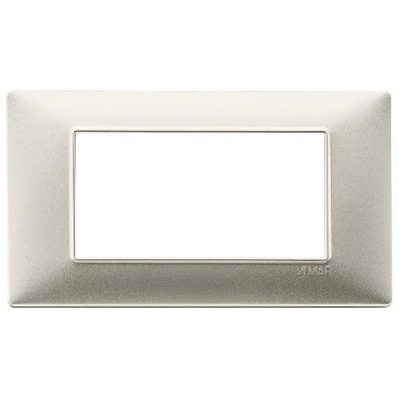 Vimar Plana Placca 4 Moduli Nickel Opaco 14654.21 - Design Moderno e Resistente agli Urti