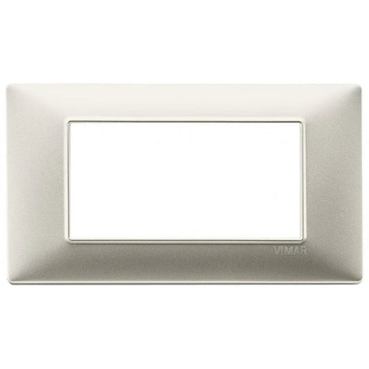 Vimar Plana Placca 4 Moduli Nickel Opaco 14654.21 - Design Moderno e Resistente agli Urti