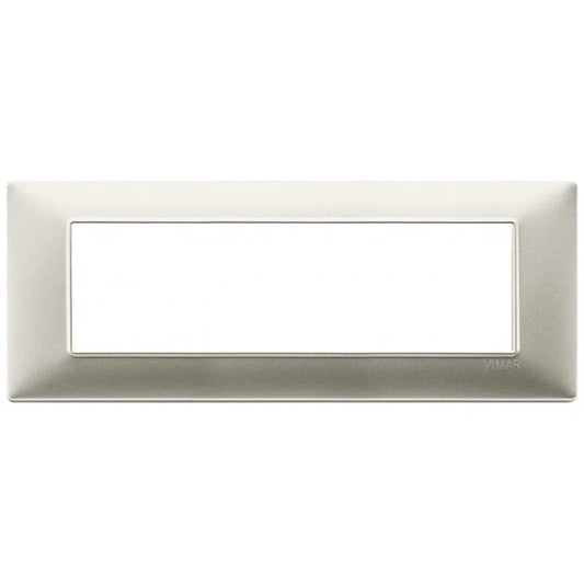 Placca 7 Moduli Vimar Plana Nichel Opaco 14657.21 - Design Elegante, Tecnopolimero Resistente, Dimensioni 206x81mm