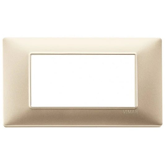 Placca Vimar Plana 4 Moduli Champagne Opaco 14654.22 - Design Elegante e Funzionale