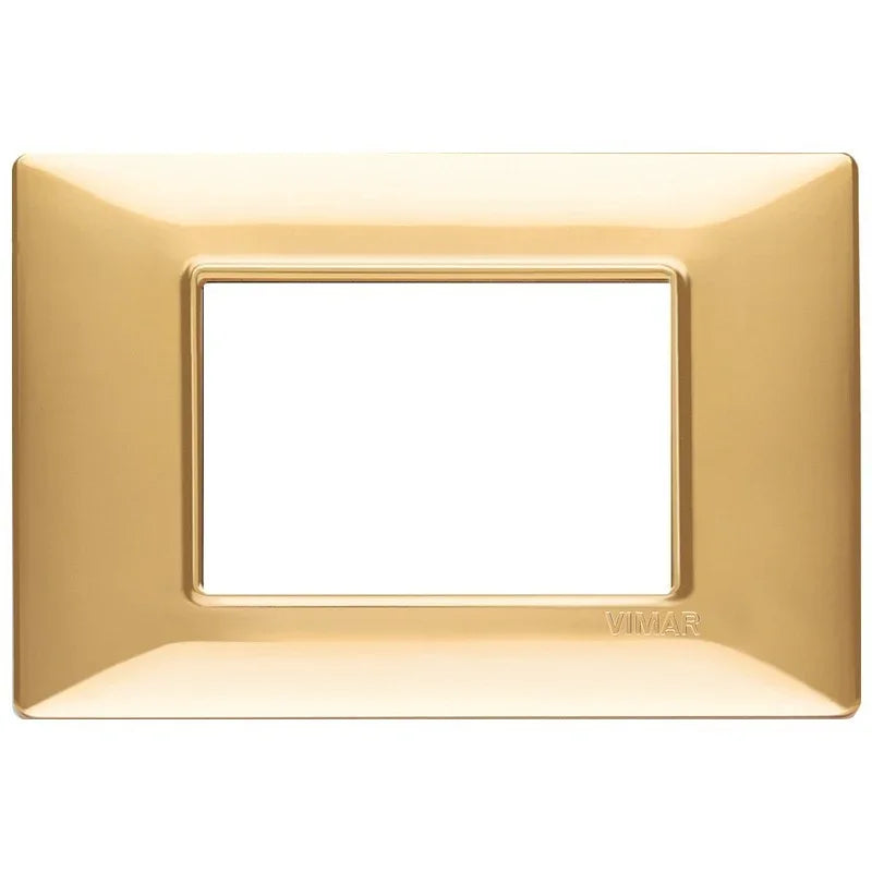 Vimar Plana Placca 3 Moduli Oro Lucido 14653.24 - Eleganza e Funzionalità in Tecnopolimero