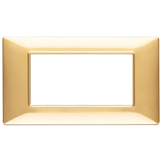 Placca Vimar Plana 4 Moduli Oro Lucido 14654.24 - Design Elegante in Tecnopolimero