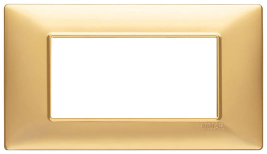 Vimar Plana Placca 4 Moduli Oro Opaco 14654.25 - Elegante, Resistente e Compatibile con Base Vimar 14614
