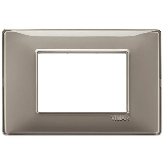 Placca Vimar Plana 3 Moduli Cenere 14653.40 - Design Elegante, Resistente in Tecnopolimero