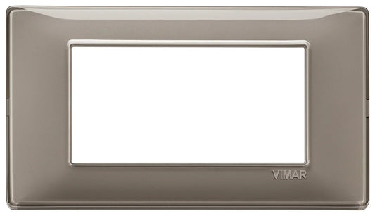 Placca Vimar Plana 4 Moduli Colore Cenere 14654.40 - Tecnopolimero Resistente e Design Elegante