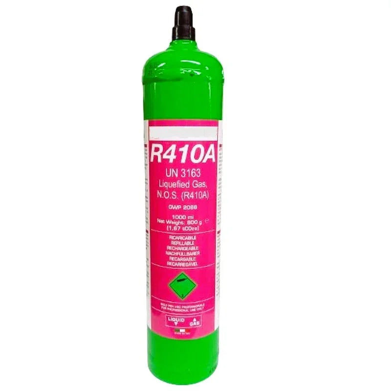 Bomboletta Gas Refrigerante R410A 800GR - Alta Stabilità, Facile Smaltimento, Compatta e Ricaricabile