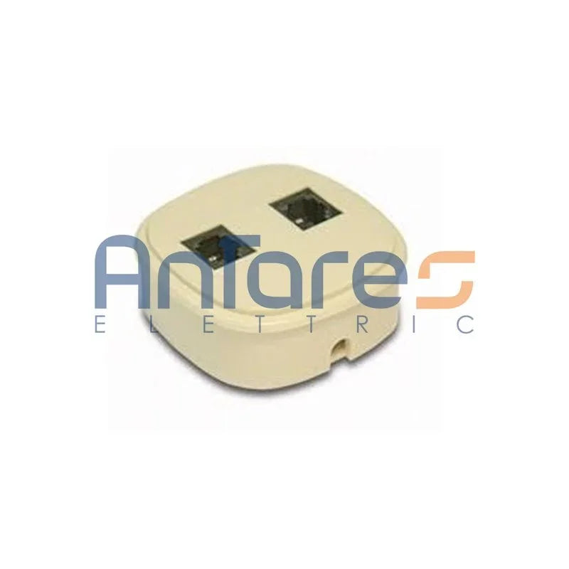 Presa Telefonica Doppia Faeg FG15004 - 6/4 + 6/4, Facile Installazione, Connettività Affidabile