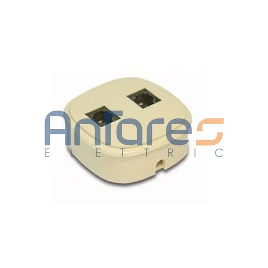 Presa Telefonica Doppia Faeg FG15004 - 6/4 + 6/4, Facile Installazione, Connettività Affidabile