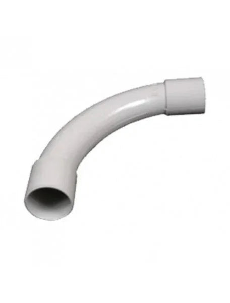 CURVA SEMPLICE IP40 D.20 - Angolo 90°, 20mm, Grigio RAL 7035, Resistente ai Raggi UV, CEI EN 61386