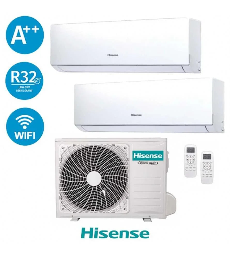 Climatizzatore Hisense Dual Inverter 12+18 12000 + 18000  5,2kW Wi-Fi R32 A++ 2AMW52U4RXC Serie Hi Comfort
