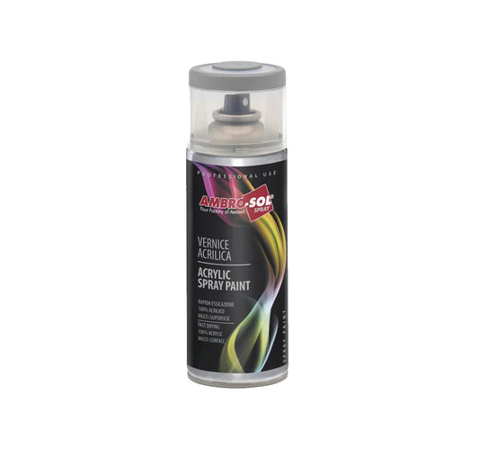 Ambro-Sol Vernice Acrilica Spray Grigio Chiaro 400ml - Codice SKU AS-GC400, Rapida Essiccazione, Finitura Lucida