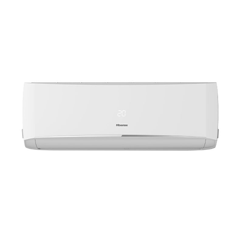 Hisense HI COMFORT 9000 Btu Inverter air conditioner unit with modern design and digital display.