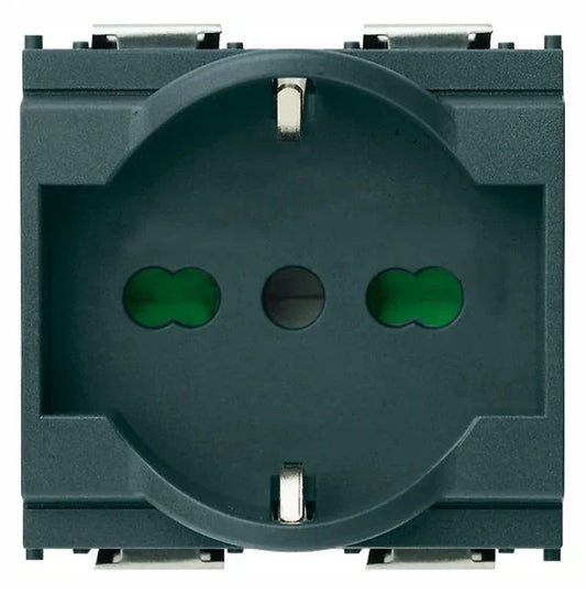 Presa VIMAR 2P+T 16A Universale Grigio - Codice SKU 16211, Design Moderno e Sicuro
