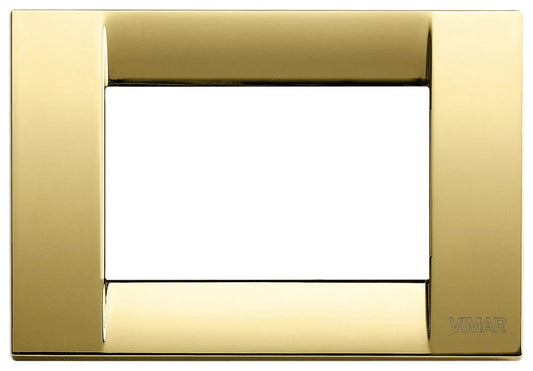 VIMAR Placca Classica 3M Oro Lucido - Codice SKU 16733.32, Design Elegante e Facile Installazione